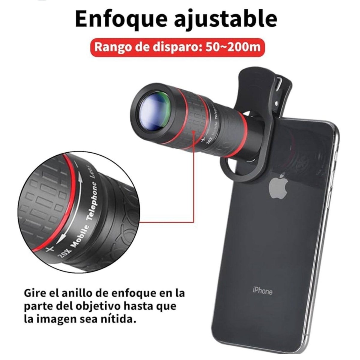 Lente Para Celular Zoom 20x de uso diario en Medellin antioquia Colombia. Compra en onlineshoppingcenterg.